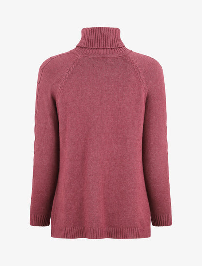 Pull droit à col roulé - Mauve - 2
