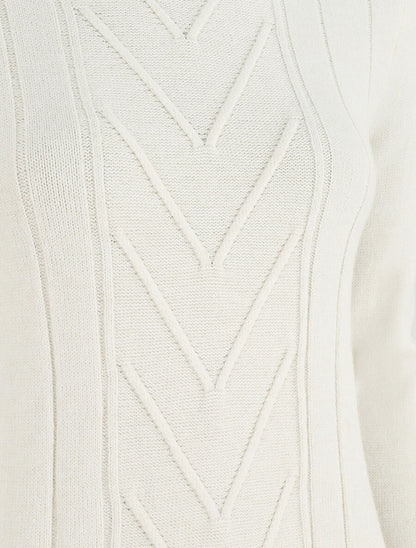 Pull doux à col montant - Blanc - 3