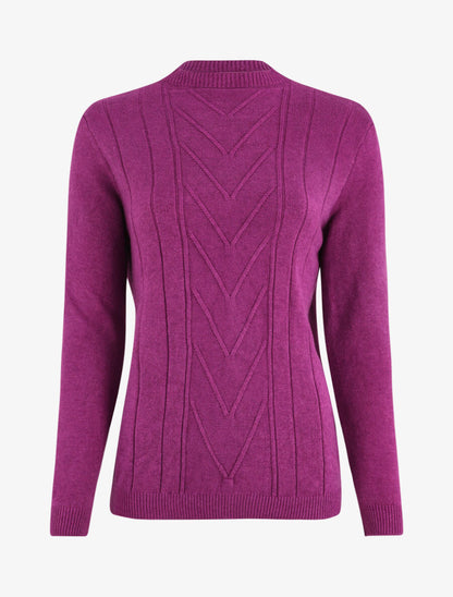 Pull doux à col montant - Violet - 1