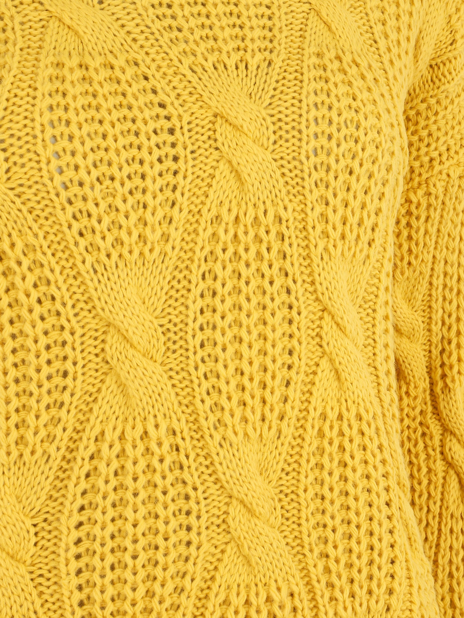 Pull en maille à col roulé - Jaune - 3
