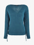 Pull droit uni à liens - Bleu canard - 1