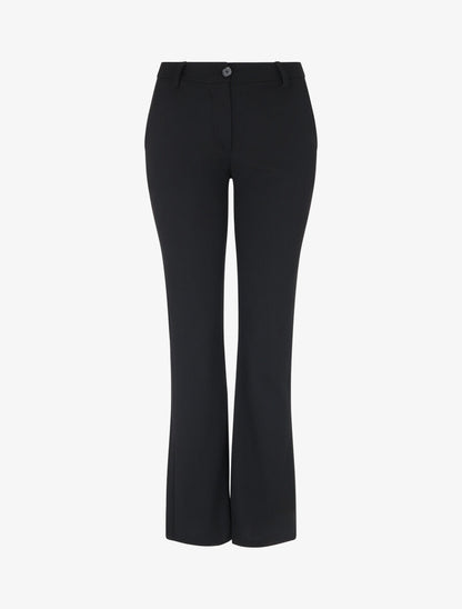 Pantalon droit classique à taille haute - Noir - 1