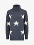 Pull col roulé à motif étoiles - Bleu - 5