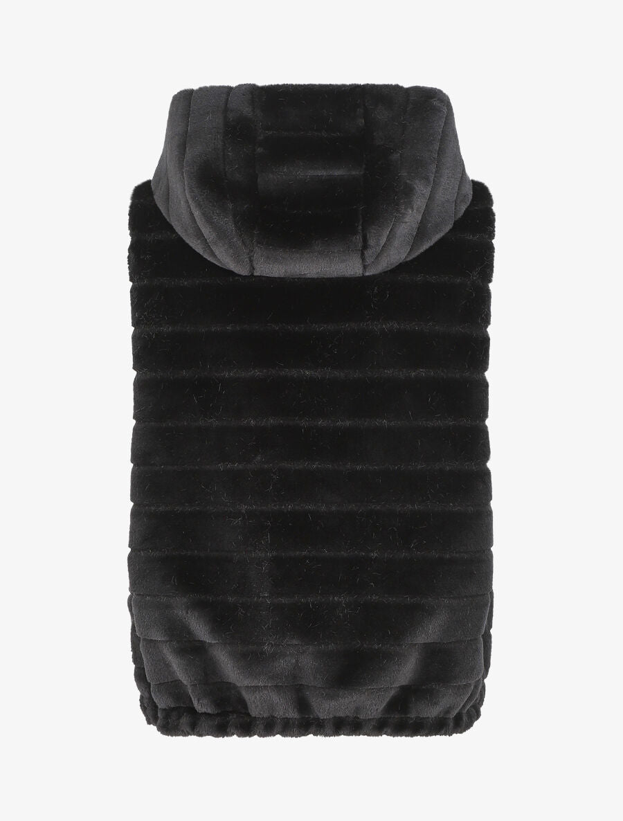 Manteau sans manches en fourrure synthétique - Noir - 2