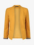Blazer uni à revers imprimé grec - Jaune moutarde - 1
