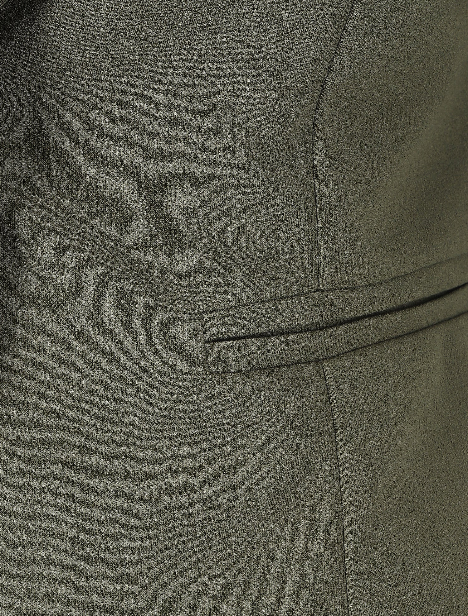 Blazer uni à boutons décoratifs - Kaki - 3