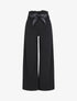 Pantalon ample à taille haute froncée - Noir - 1