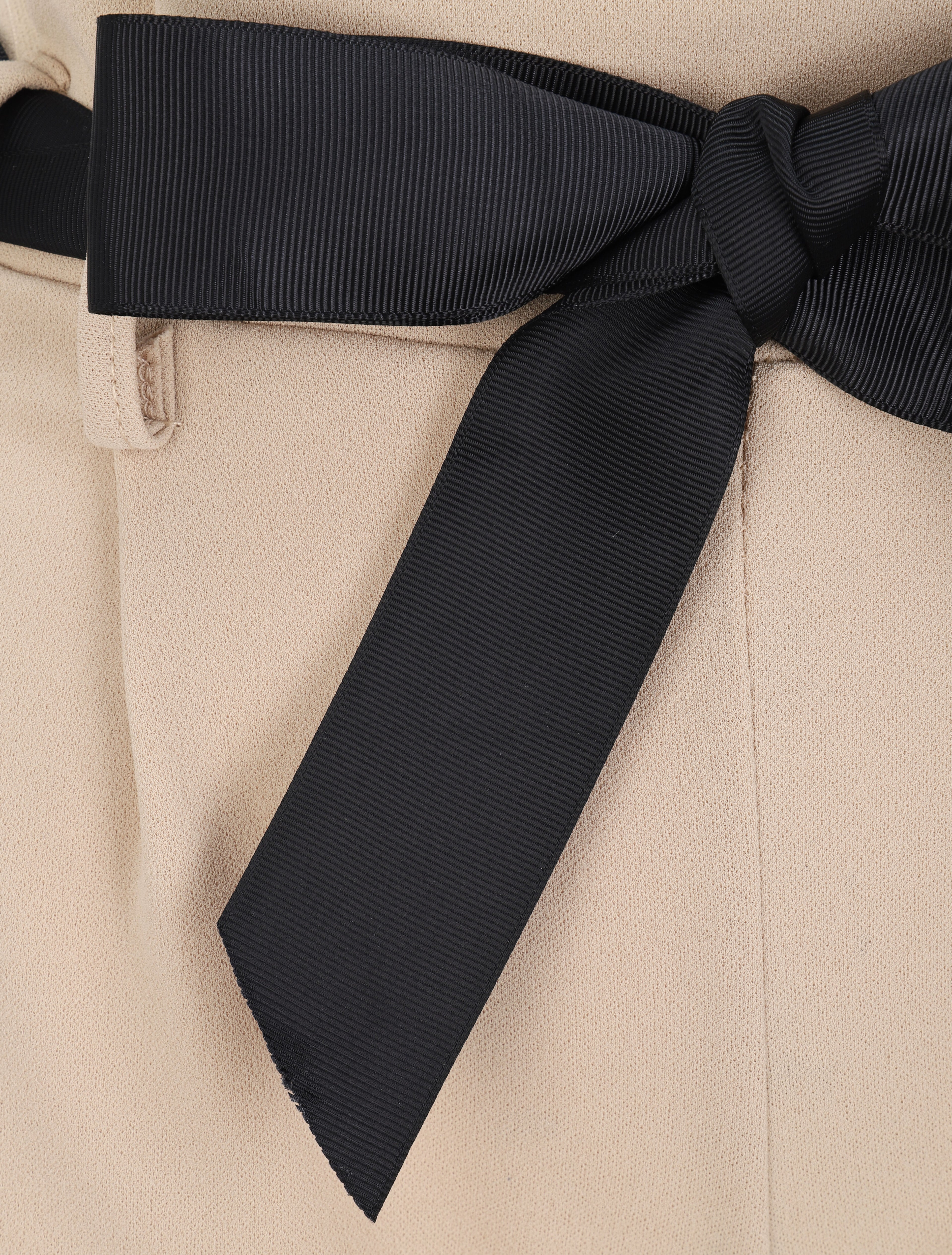 Pantalon ample à taille haute froncée - Beige - 3