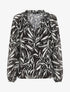 Blouse ample manches longues à imprimé fantaisie - Noir - 1