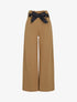 Pantalon ample à taille haute froncée - Camel - 1