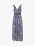 Robe longue sans manches imprimé cachemire stylisé - Bleu - 5