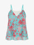 Caraco col dentelle imprimé végétal - Turquoise - 5