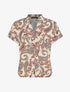 Top manches courtes col V imprimé cachemire - Beige - 5
