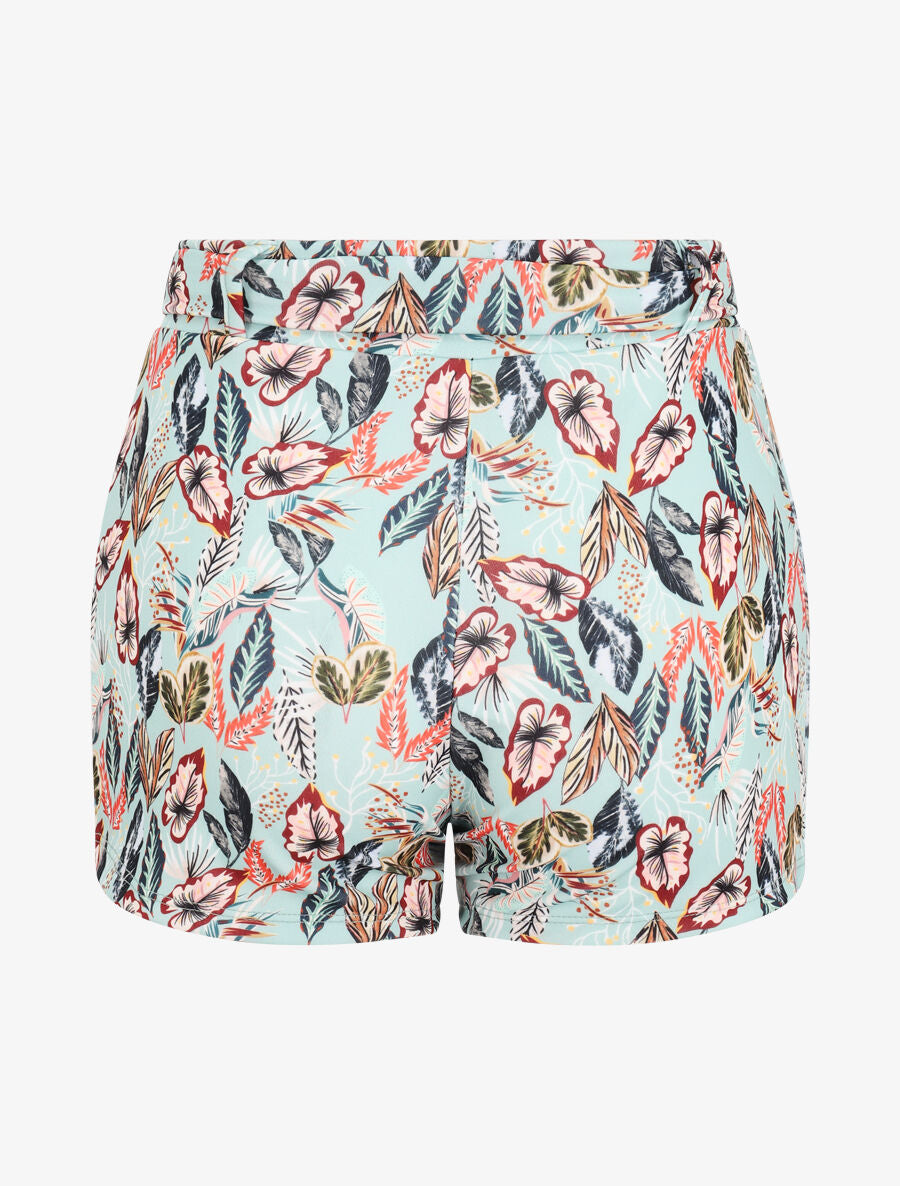 Short imprimé feuilles tropicales - Bleu clair - 2