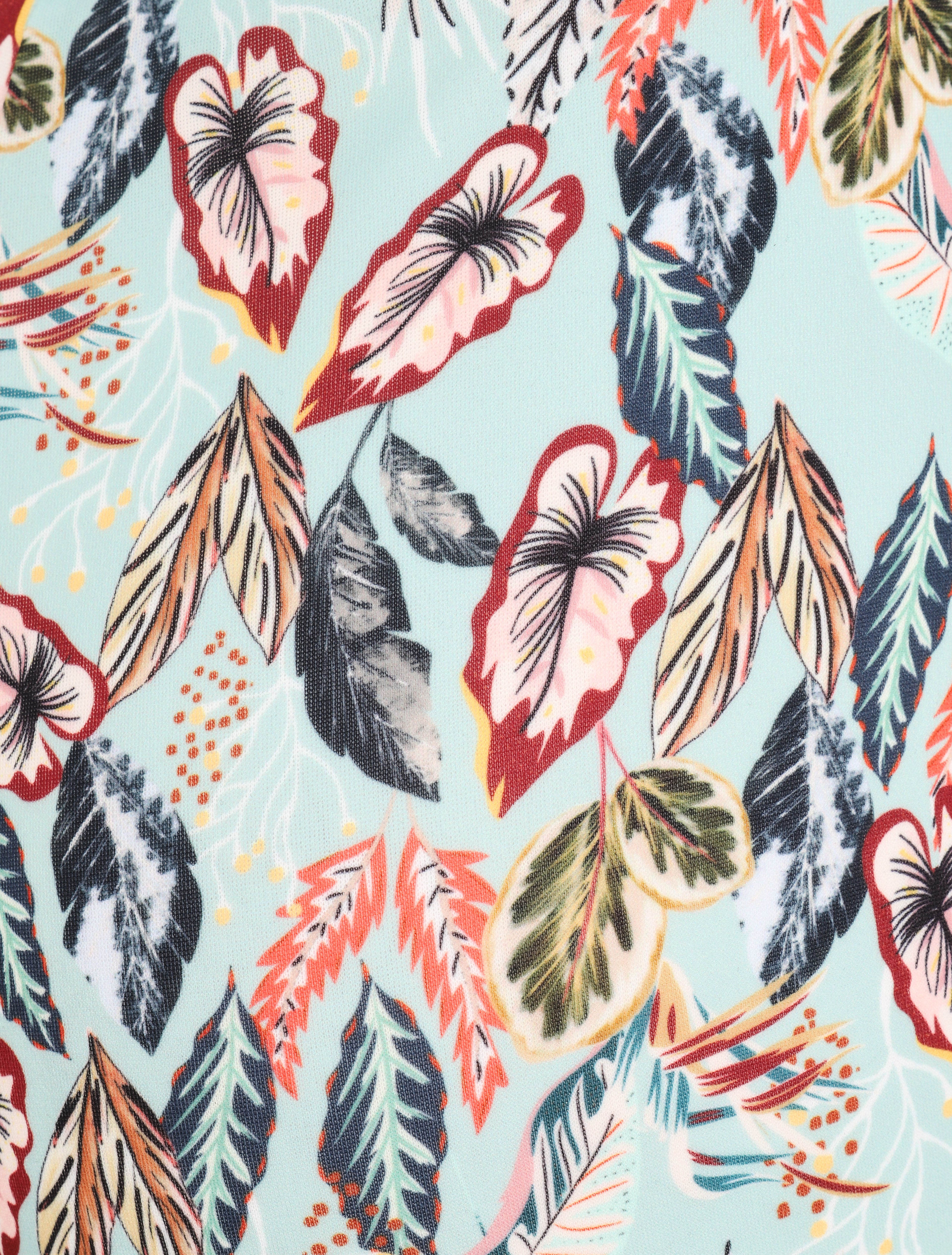 Short imprimé feuilles tropicales - Bleu clair - 3