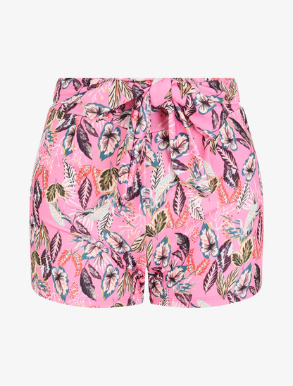 Short imprimé feuilles tropicales - Rose - 1