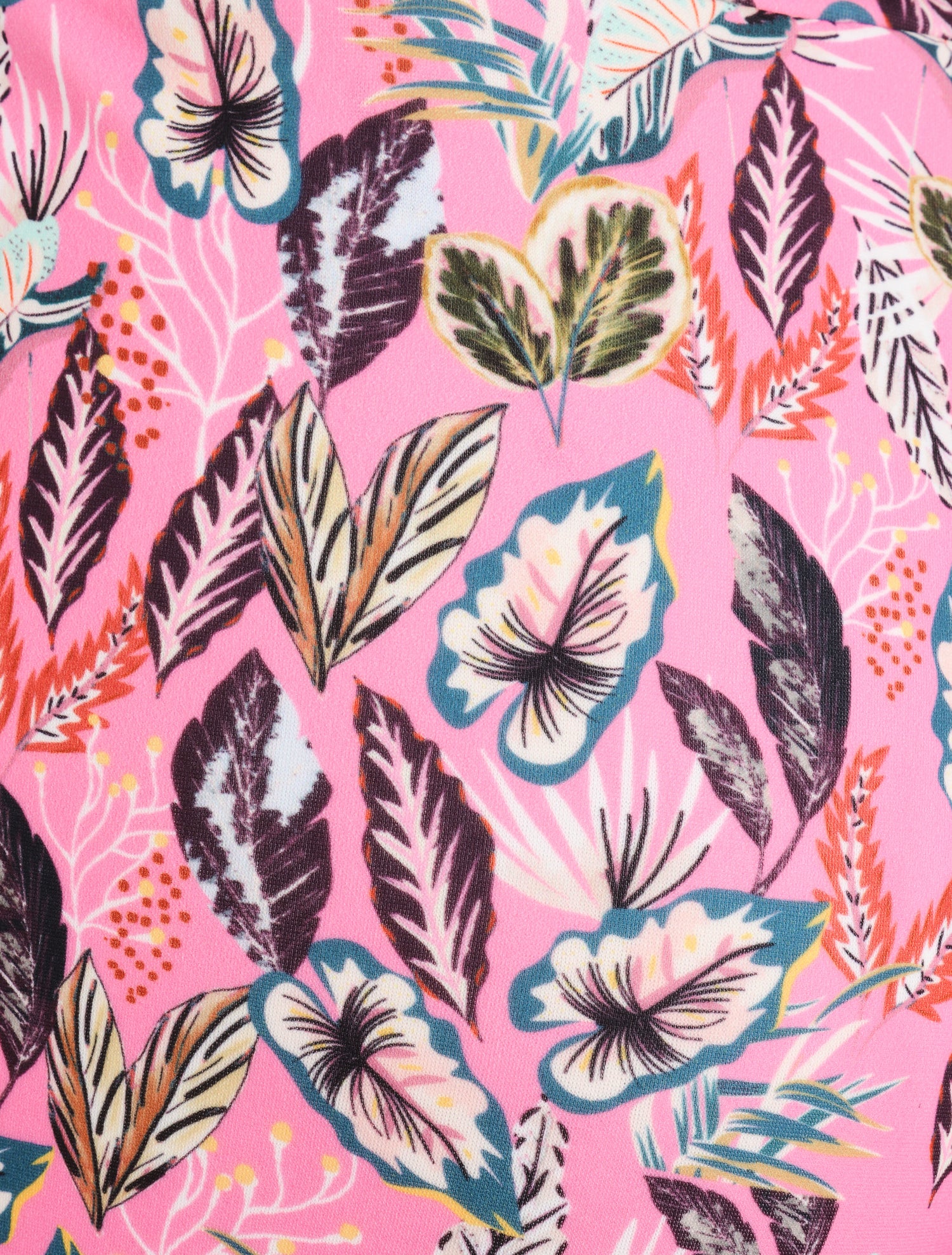 Short imprimé feuilles tropicales - Rose - 3