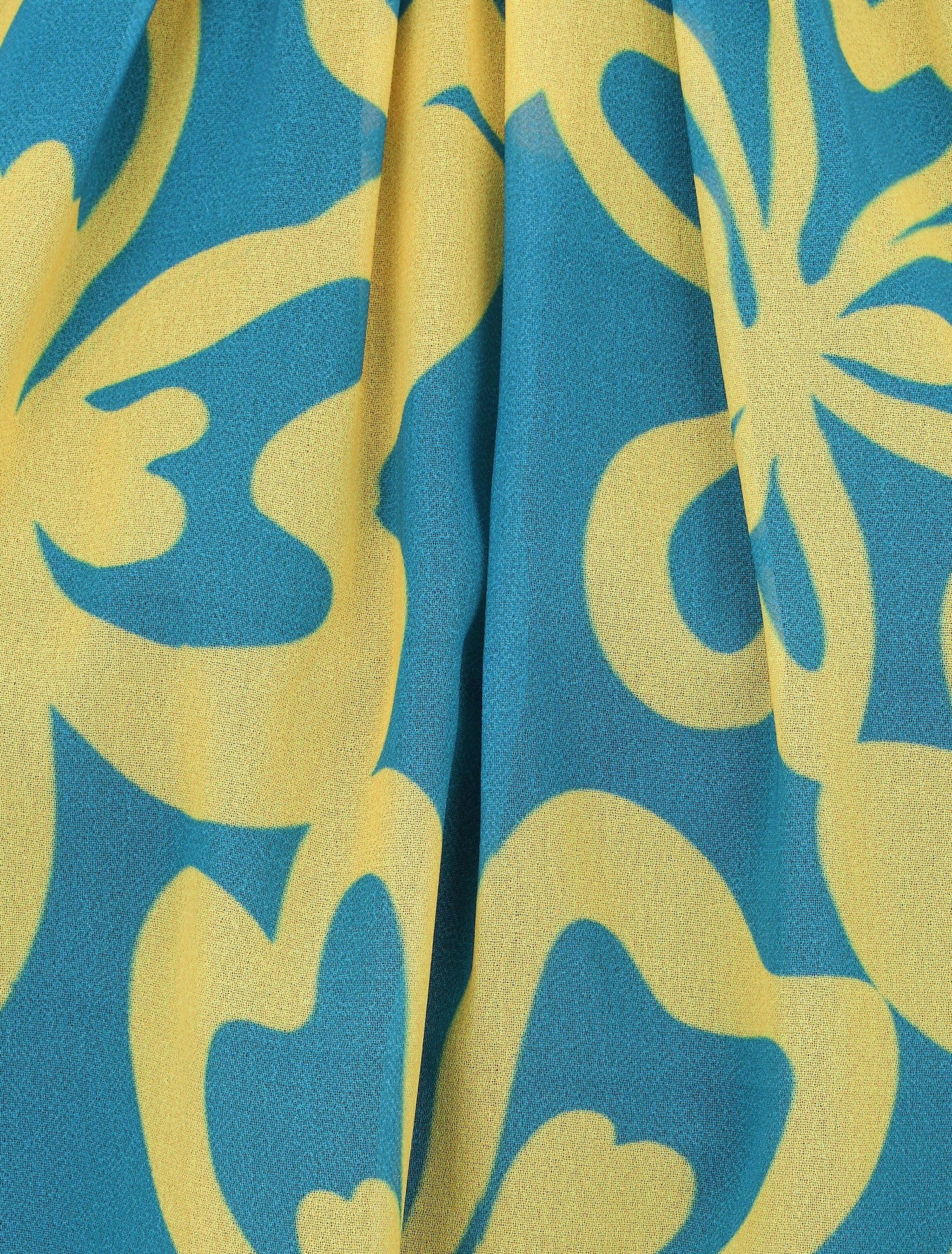 Top sans manches col américain imprimé grandes fleurs - Bleu turquoise - 3