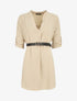 Robe droite à manches retroussables - Beige - 1