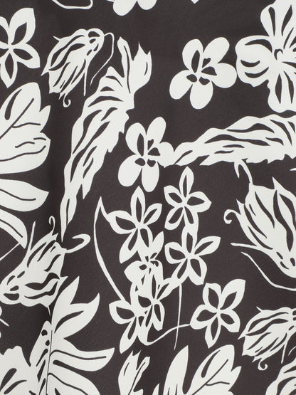 Caraco droit imprimé hawaien - Noir - 3
