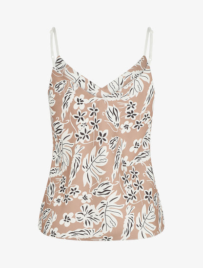 Caraco droit imprimé hawaien - Beige - 2