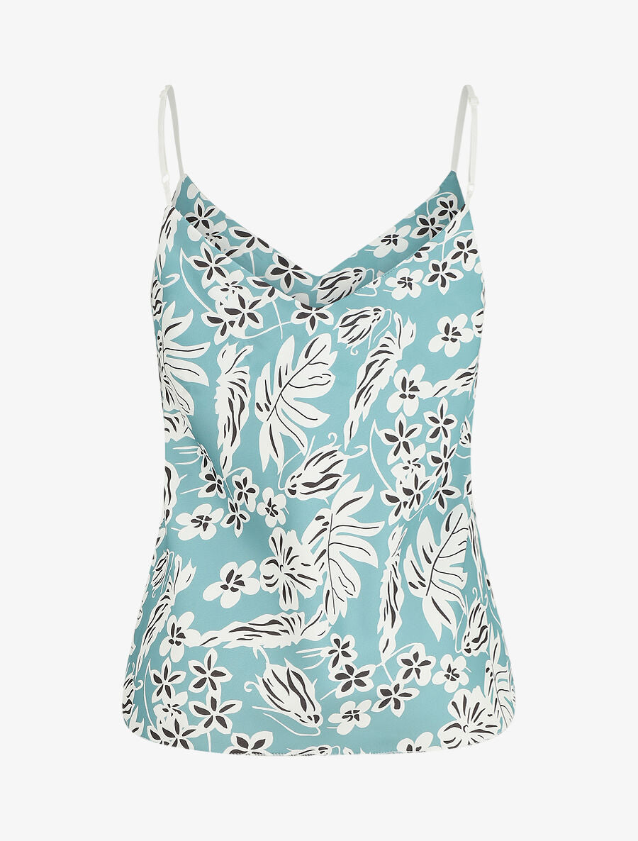 Caraco droit imprimé hawaien - Turquoise - 2