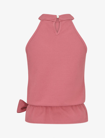 Top péplum à col américain - Vieux rose - 2