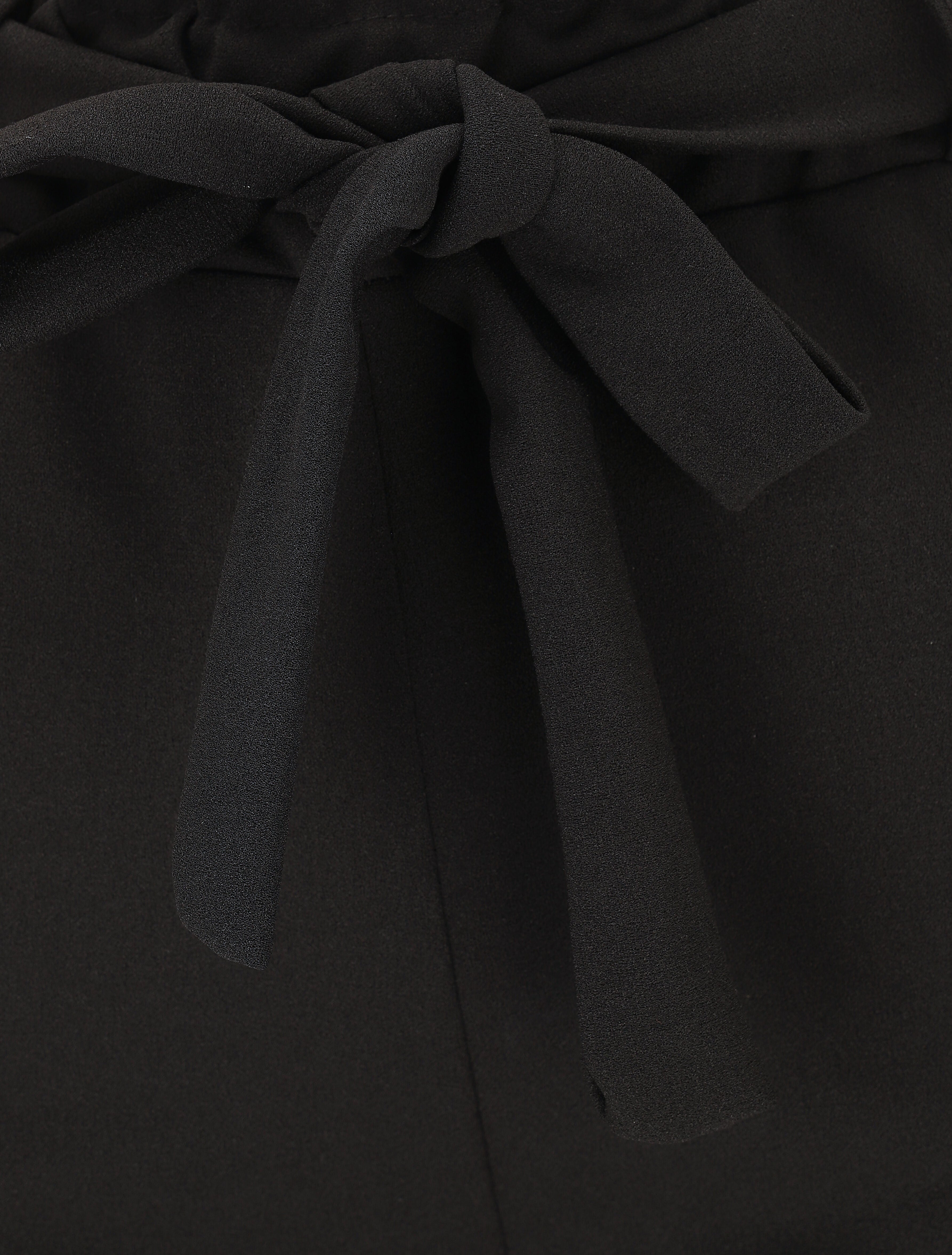 Pantalon uni ample fluide - Noir - 3