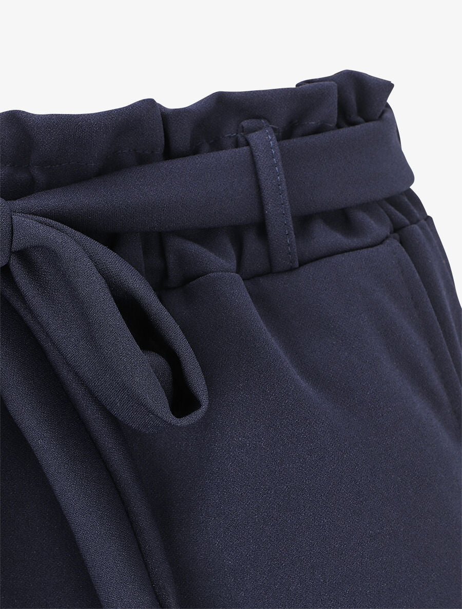 Pantalon uni ample fluide - Marine - 3