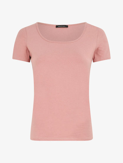 T-shirt uni stretch - Vieux rose - 1