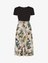 Robe-bi matière imprmé fleuri - Vert - 1
