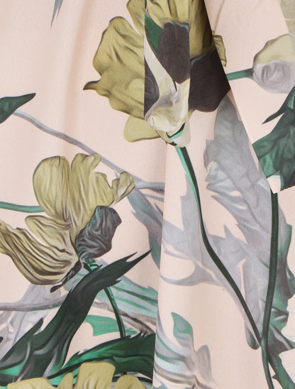 Robe-bi matière imprmé fleuri - Vert - 3