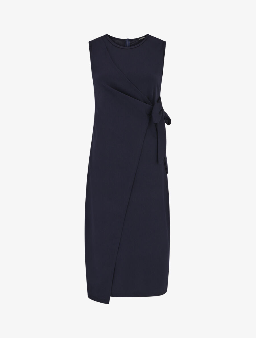Robe style portefeuille et bord fendu - Marine - 5