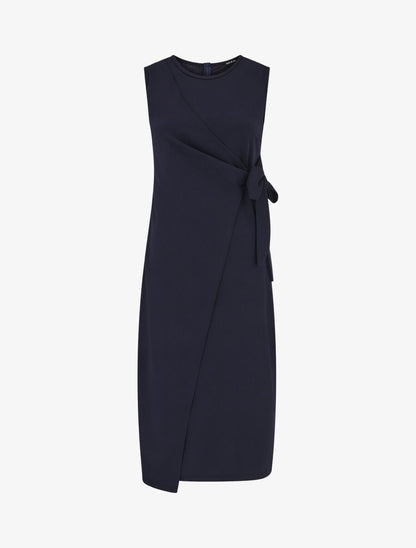 Robe style portefeuille et bord fendu - Marine - 5