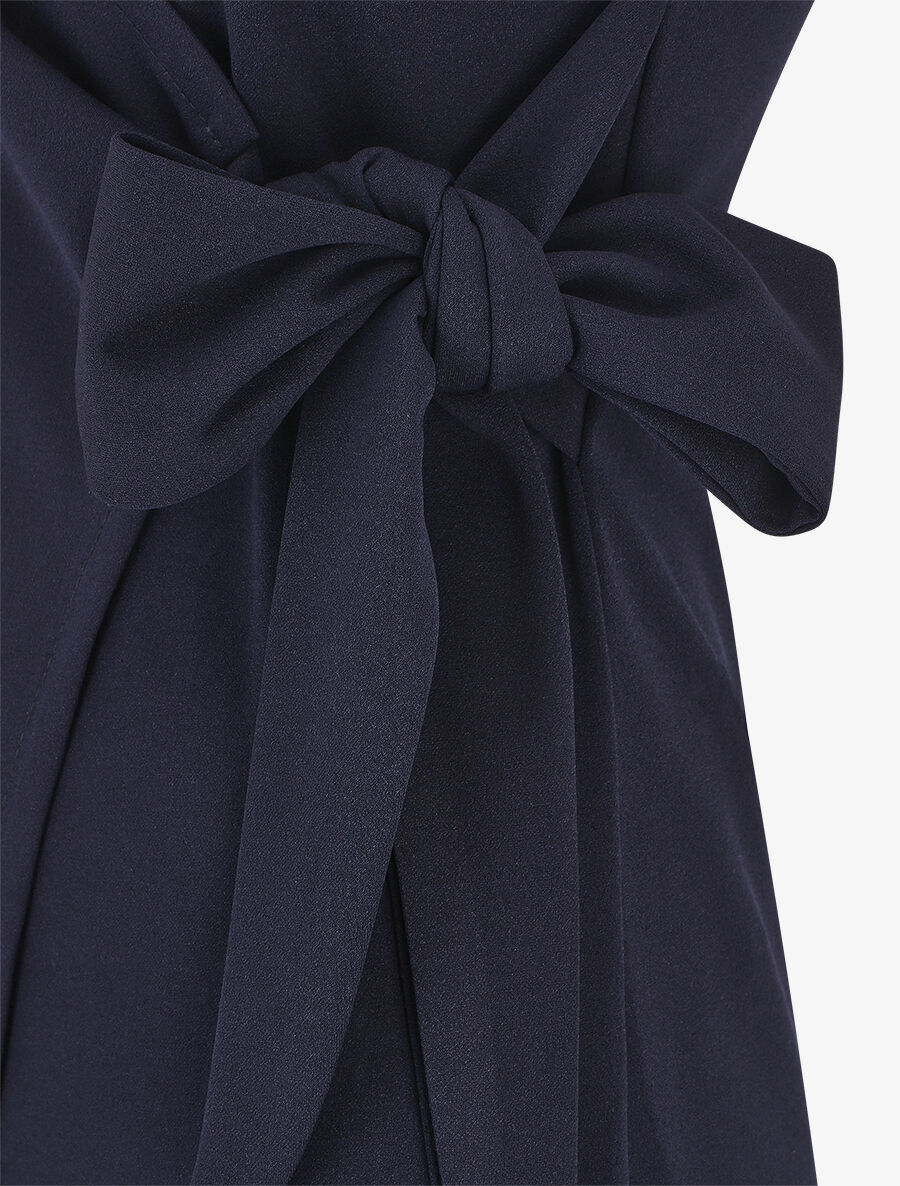 Robe style portefeuille et bord fendu - Marine - 3