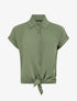 Chemise unie manches courtes à nouer - Kaki - 1