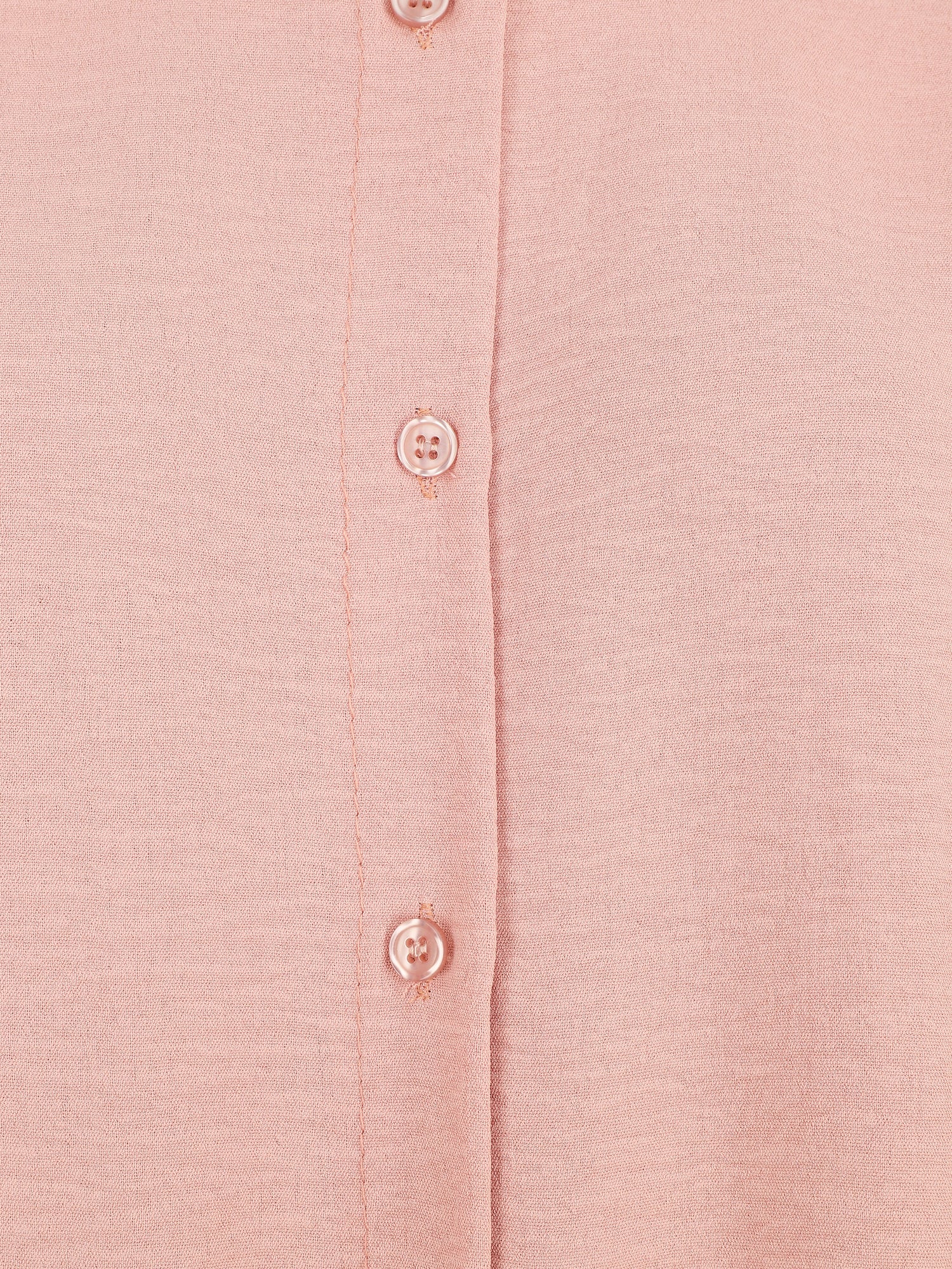 Chemise unie manches courtes à nouer - Rose - 3
