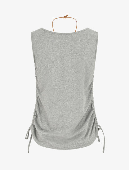Top uni à cotés froncés - Gris - 2