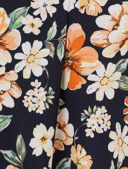 Blouse oversize à imprimé fleuri - Marine - 3