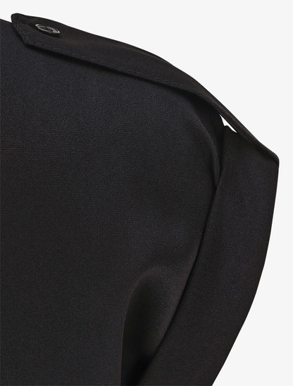 Robe chemise unie manches courtes - Noir - 3