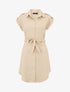 Robe chemise unie manches courtes - Beige - 4