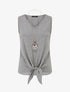 Top uni droit à nouer - Gris - 1
