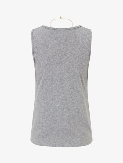 Top uni droit à nouer - Gris - 2