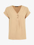 Top fluide uni manches courtes - Beige - 1
