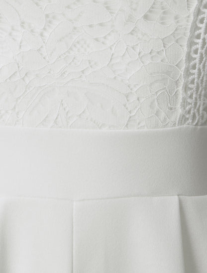 Combishort à buste en dentelle - Blanc - 3