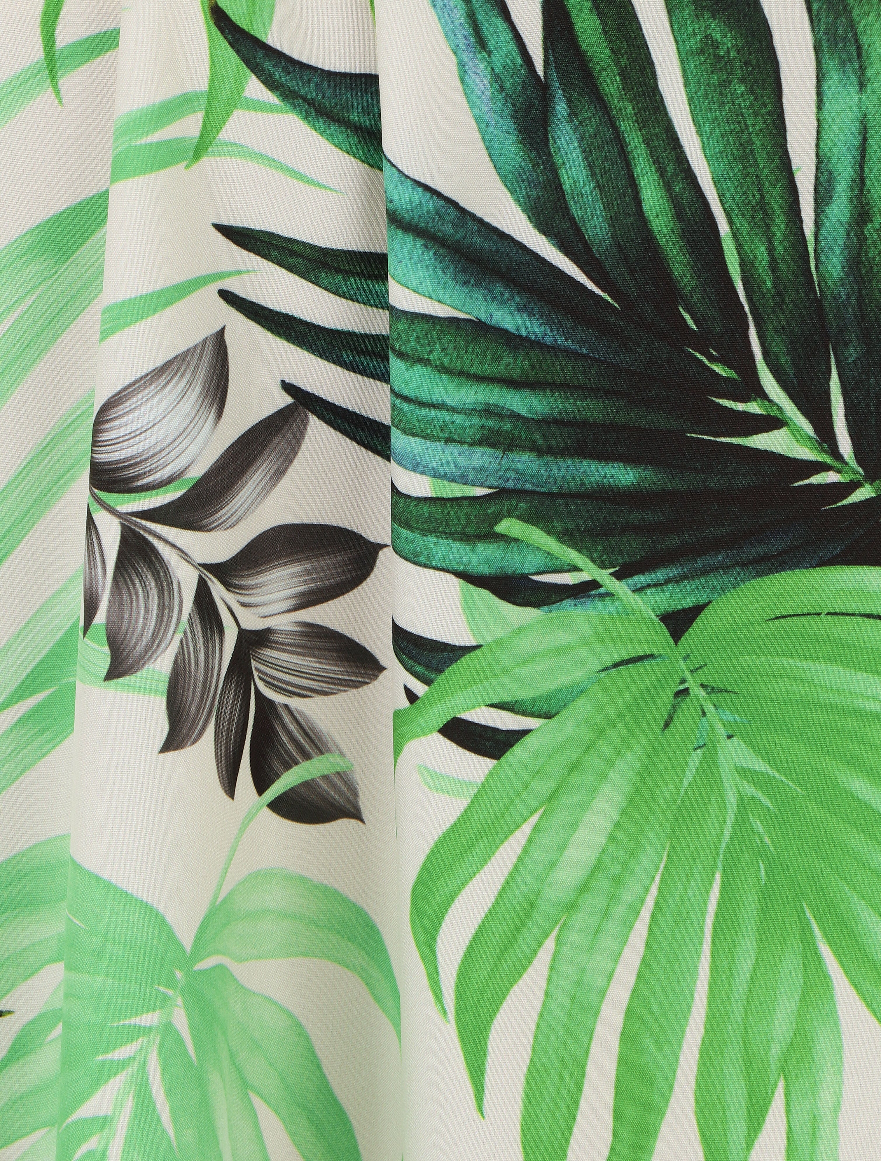 Robe mi-longue à imprimé tropical - Blanc - 3