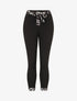 Pantalon slim taille haute à revers imprimé zèbre - Noir - 1