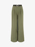 Pantalon ample fluide uni - Kaki - 1
