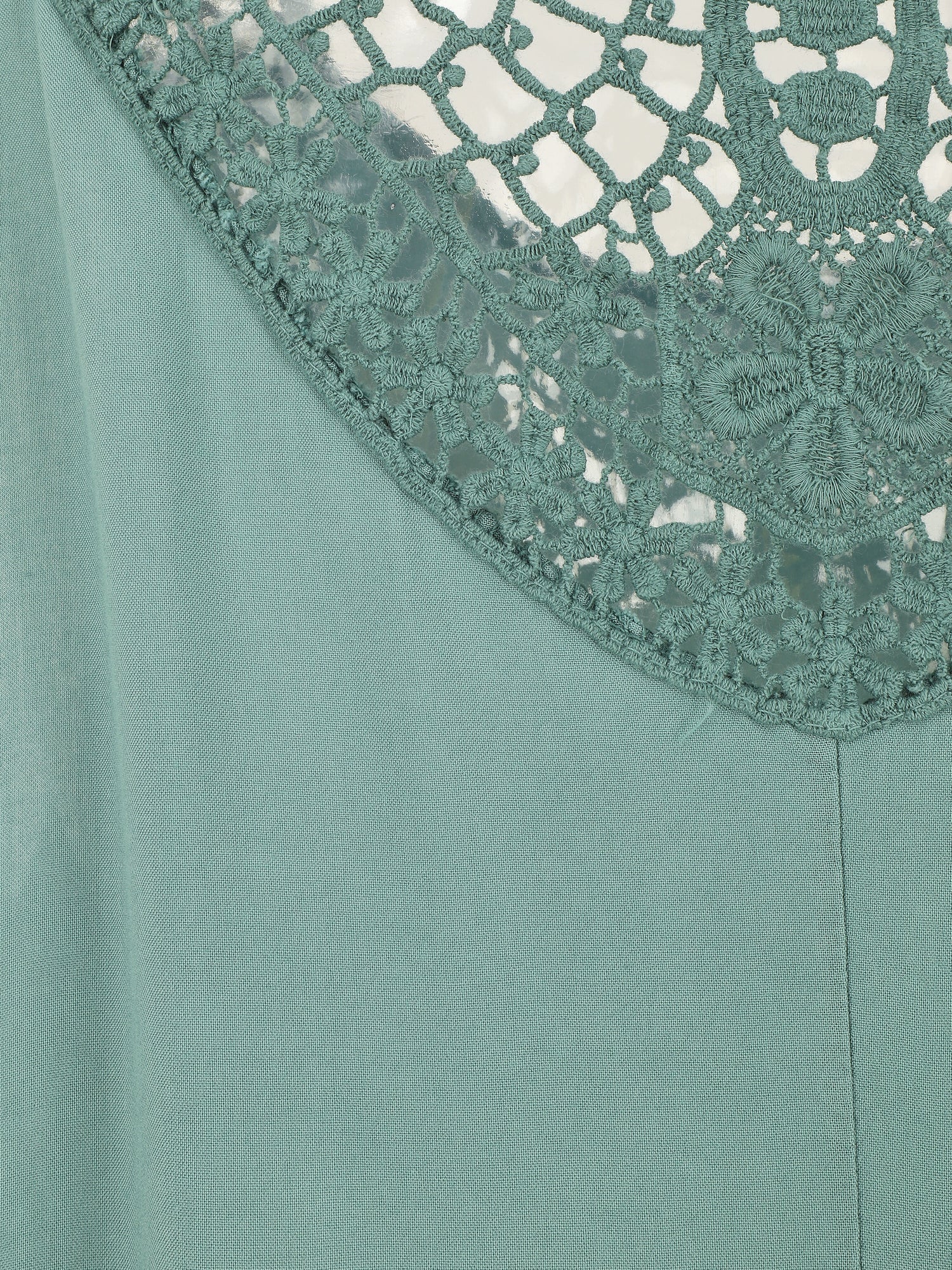 Top uni et broderies au dos - Vert d&
