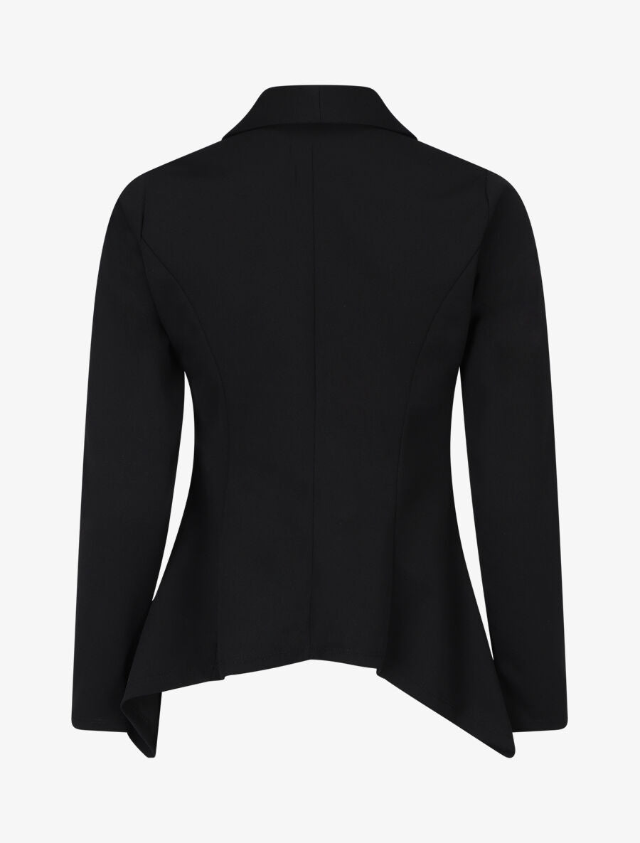 Blazer uni à bords ondulés - Noir - 2